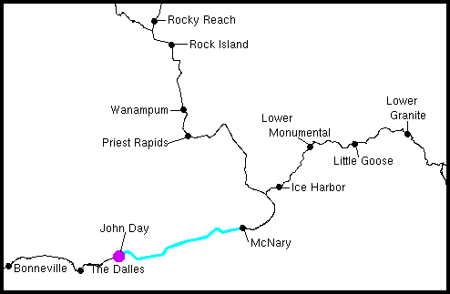 map of John Day pool