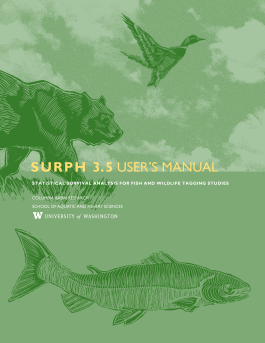Green cover of SURPH 3.5 User's Manual with a bear, duck, and salmon (Decorative)