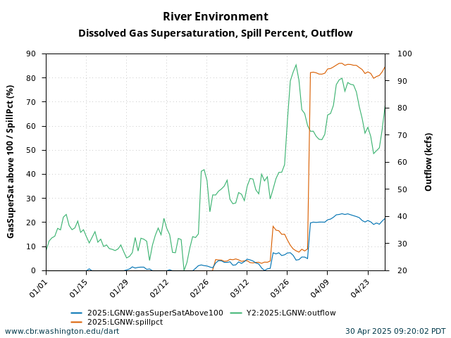 River Environment Graphics and Text gas super saturation graph