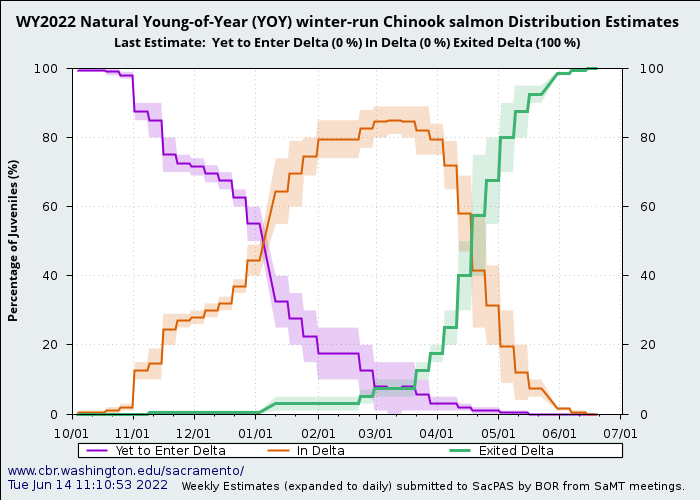 graph natural young of year yoy winter-run Chinook salmon distribution estimates